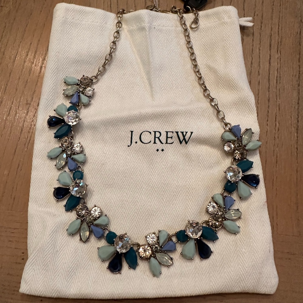 J. Crew New with Tags Blue Statement Necklace